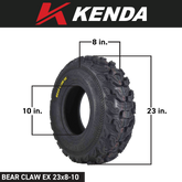 Kenda Bearclaw EX K573 - 23x8-10 Front & 24x11-10 Rear Tires for All Terrain (ATV), UTV, and Side by Side (SxS) Vehicles - 6-Ply - Bear Claw EX 23x8x10 24x11x10 (4-Pack)